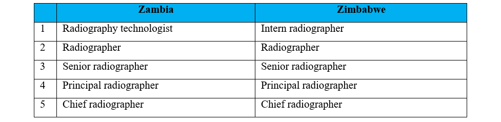 Current radiography career pathways in Zambia and Zimbabwe